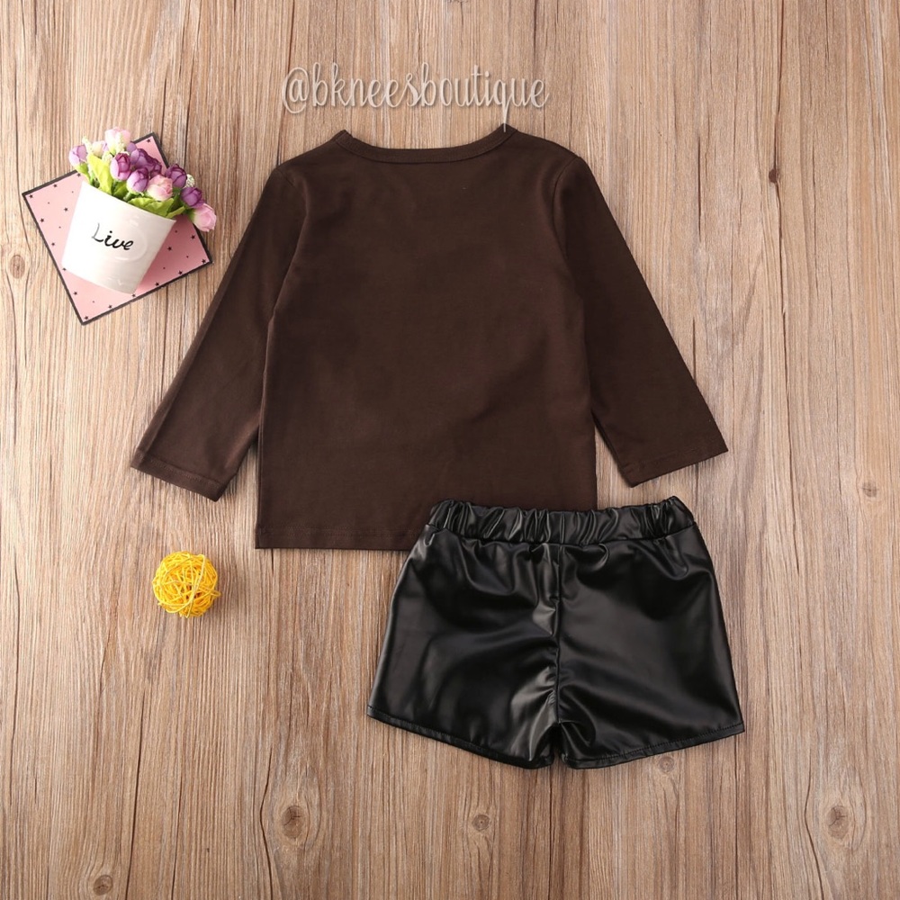 Babygirl Cheetah Leather Rockstar Boutique Set - Picture 2 of 6
